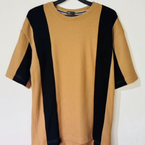 Camel & Black Contrast Panel T-Shirt