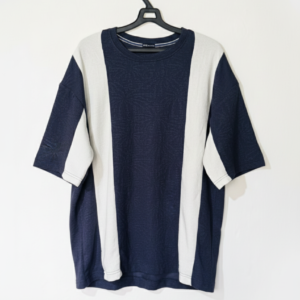 Dark Blue & Black Contrast Panel T-Shirt