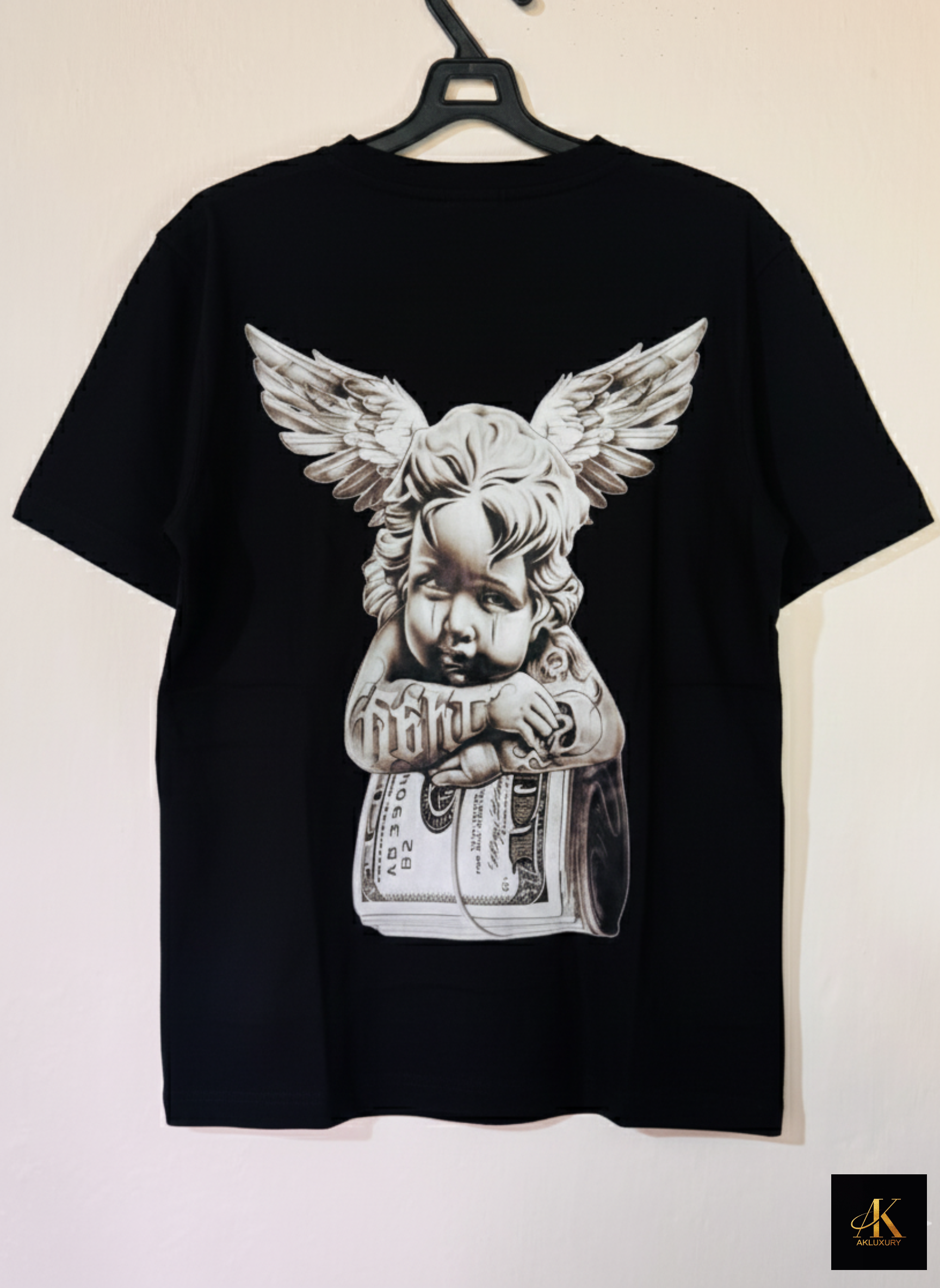 AKLUXURY Limited Edition Black T-Shirt – A3 Back Print